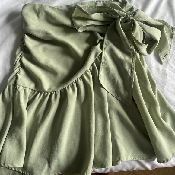 Army Green Skirt with a Bow - Picture 1 of 2